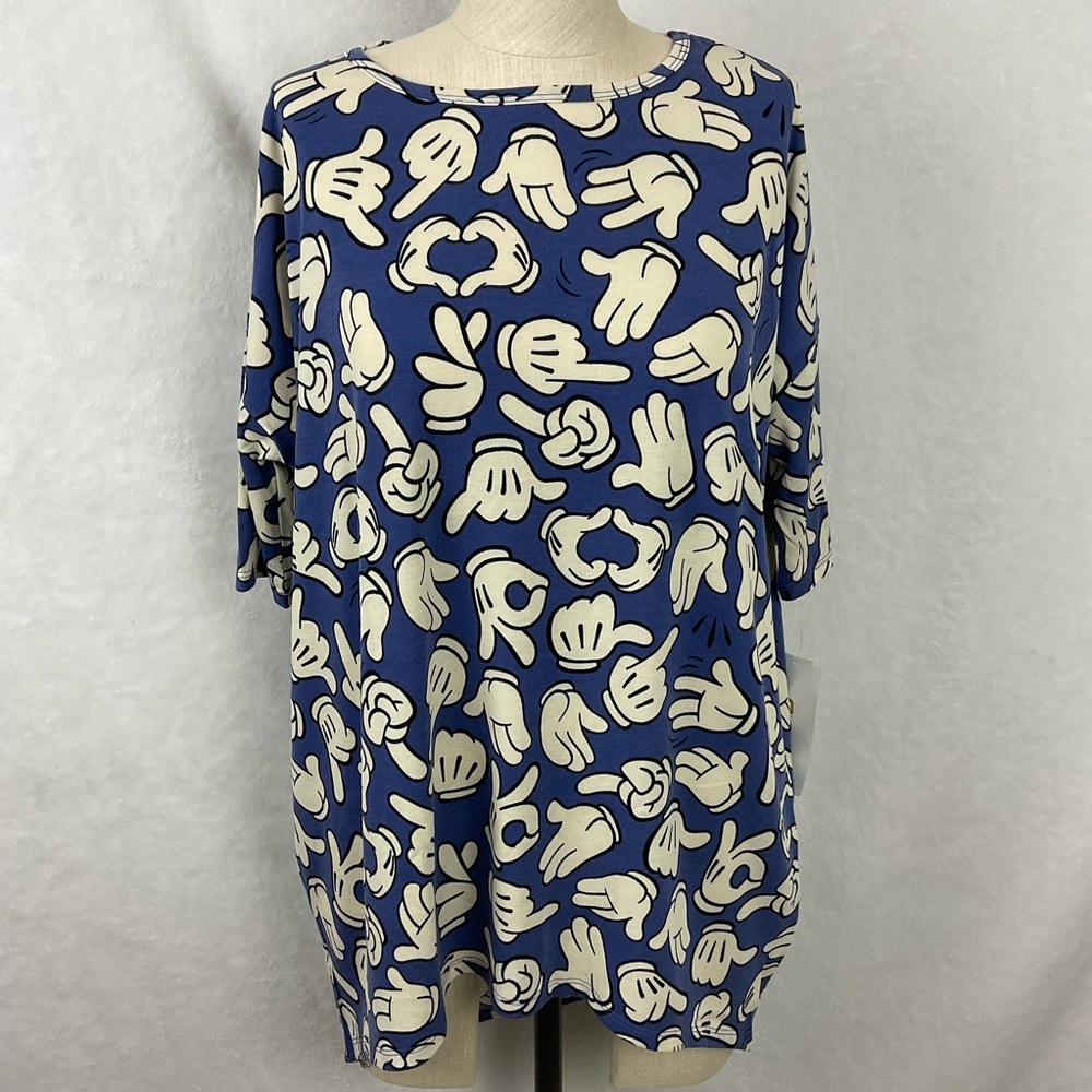 Lularoe Disney Mickey Mouse Gloves Irma Tunic Top - Size S